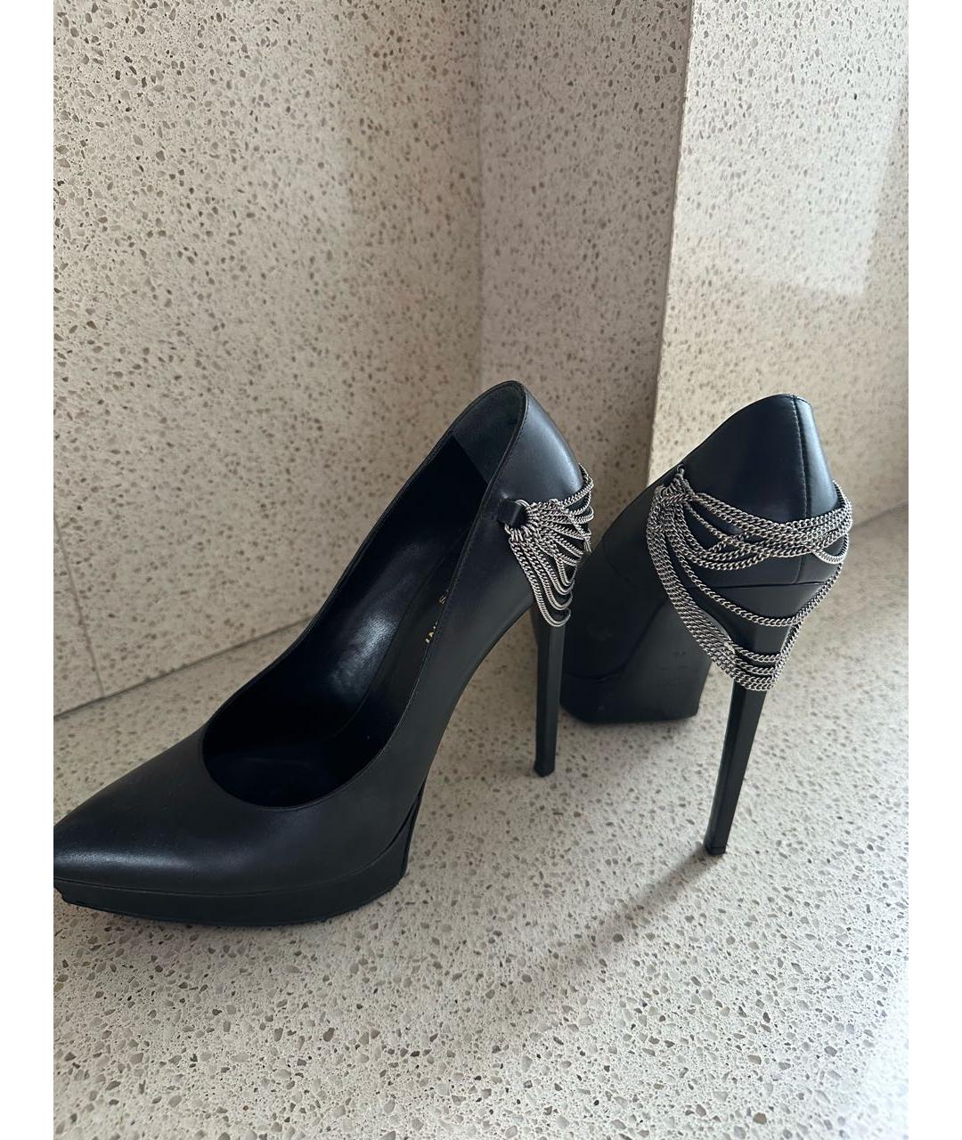 SAINT LAURENT Черные кожаные туфли, фото 4