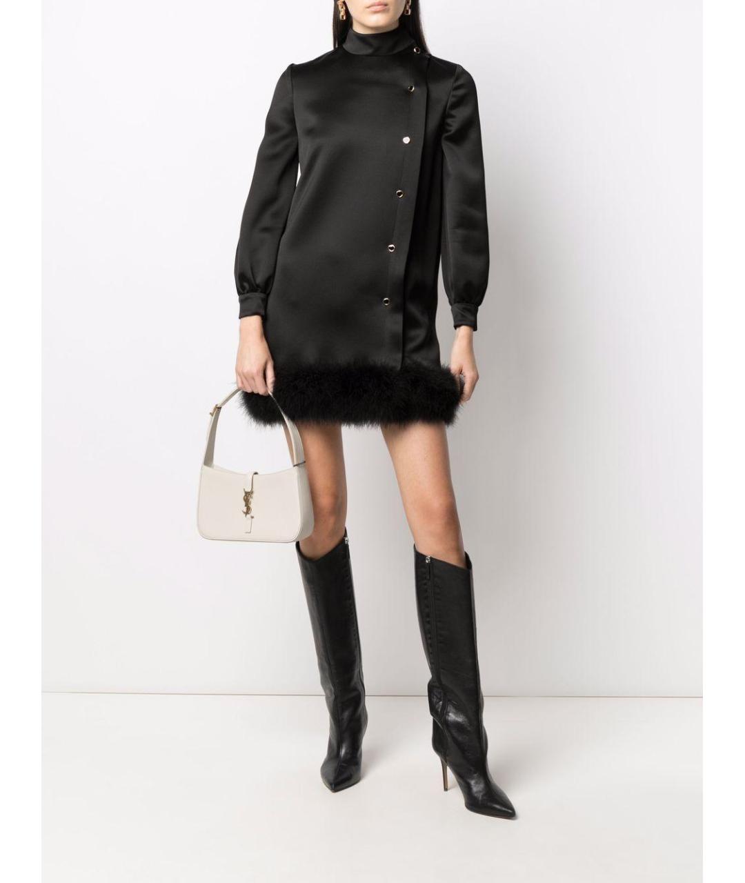 SAINT LAURENT Белая кожаная сумка с короткими ручками, фото 2