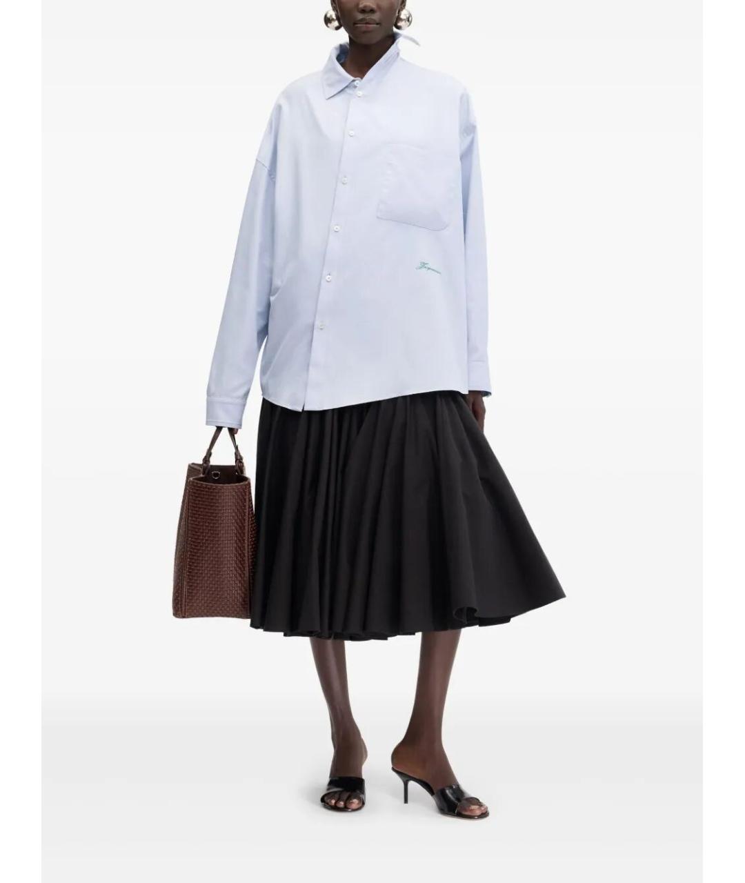 JACQUEMUS Голубая хлопковая рубашка, фото 3