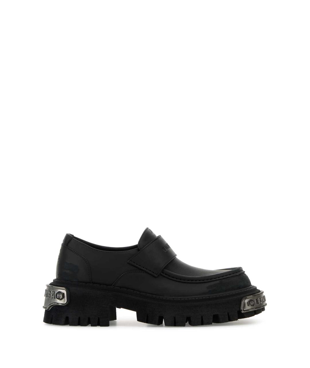 BALENCIAGA Черные кожаные лоферы, фото 1