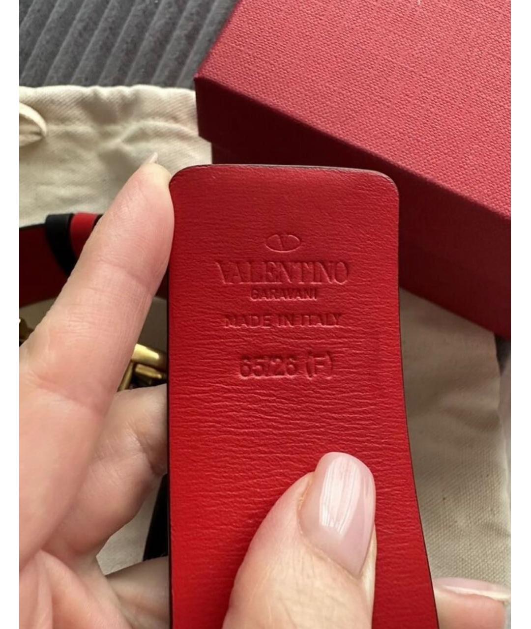 VALENTINO Черный кожаный ремень, фото 3