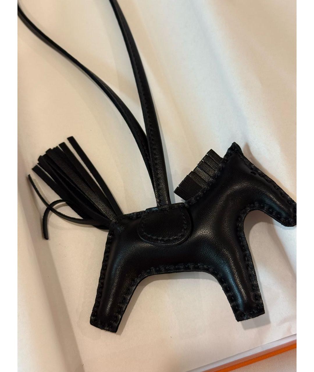 HERMES Черный брелок, фото 3