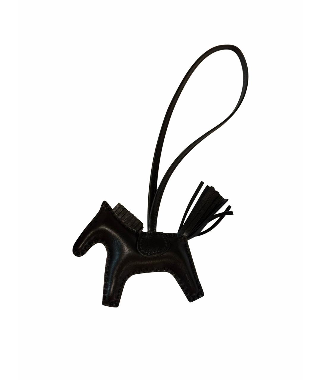 HERMES Черный брелок, фото 1