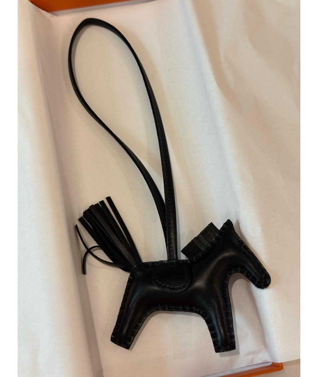 HERMES Черный брелок, фото 2