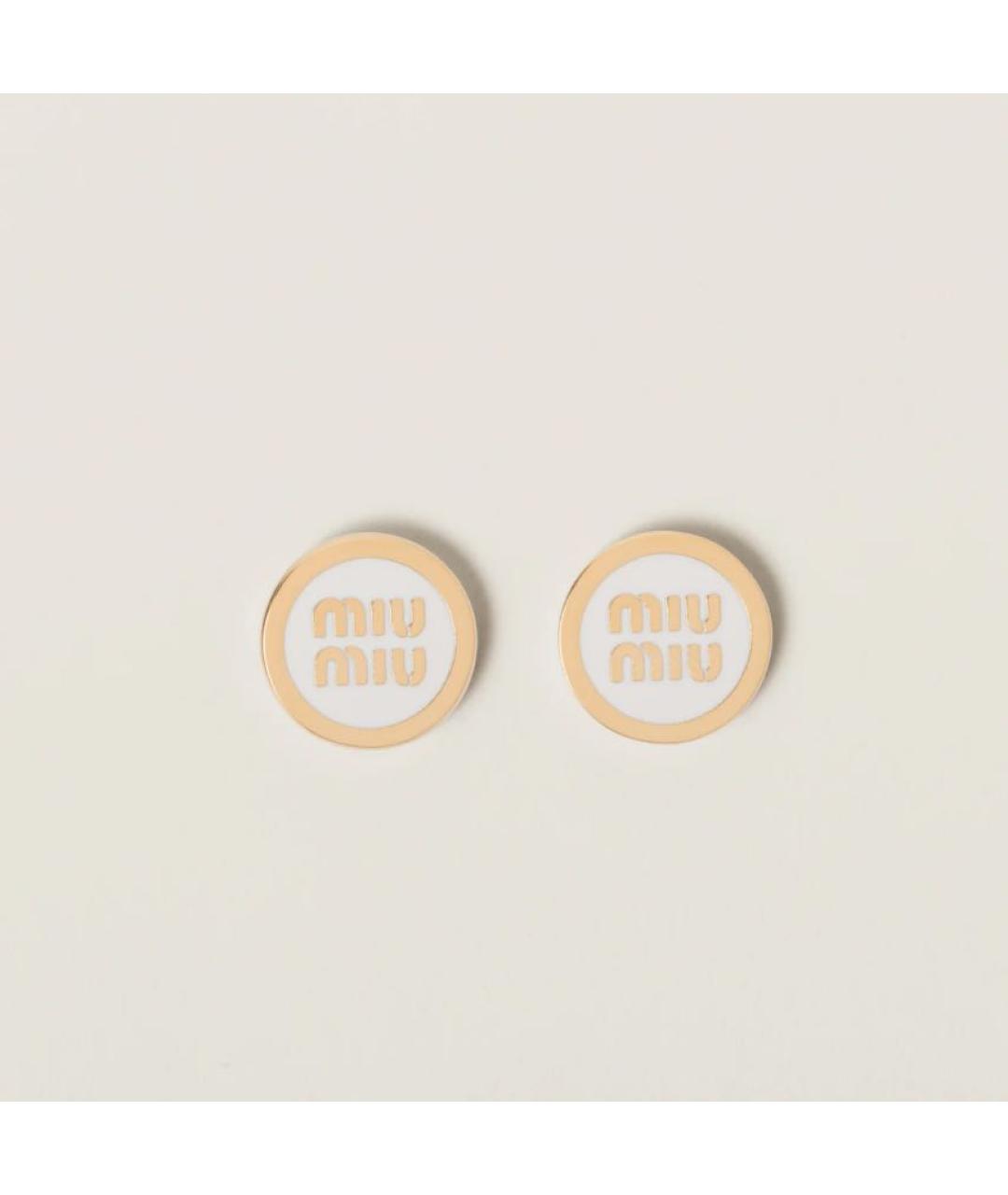 MIU MIU Белые серьги, фото 2
