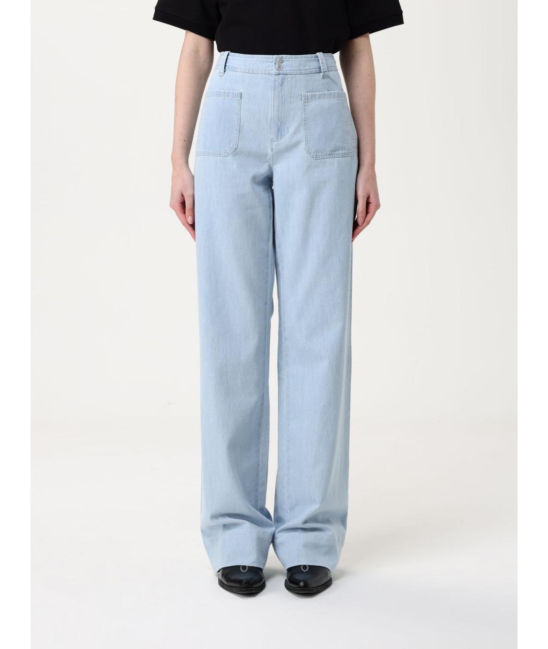 A.P.C. Голубые хлопковые прямые джинсы, фото 3