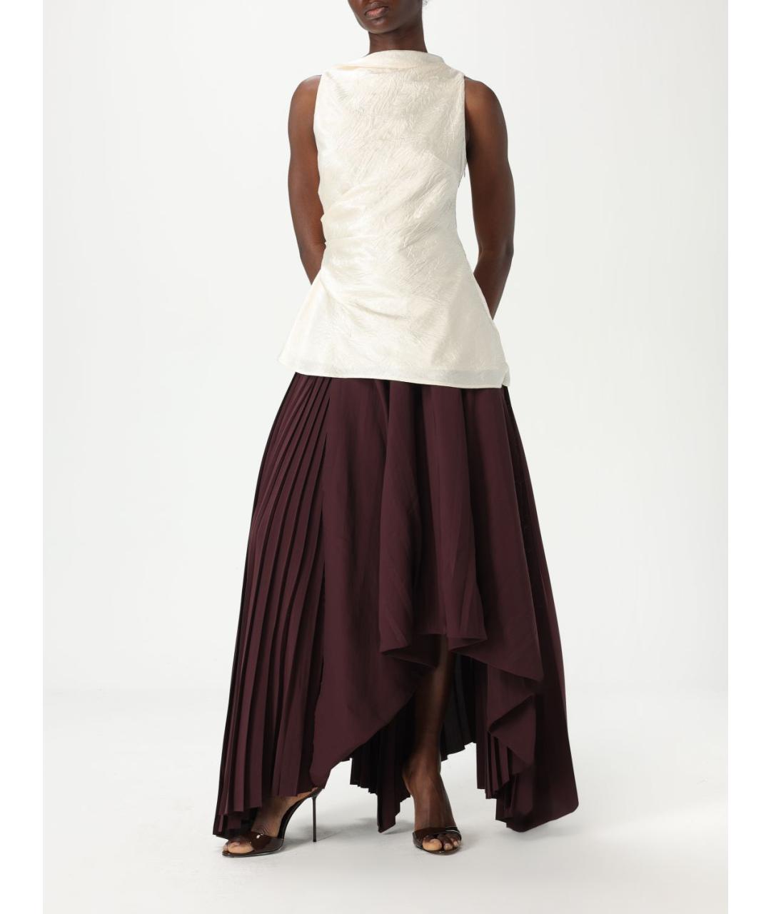 ALEXANDER MCQUEEN Бордовая юбка миди, фото 3