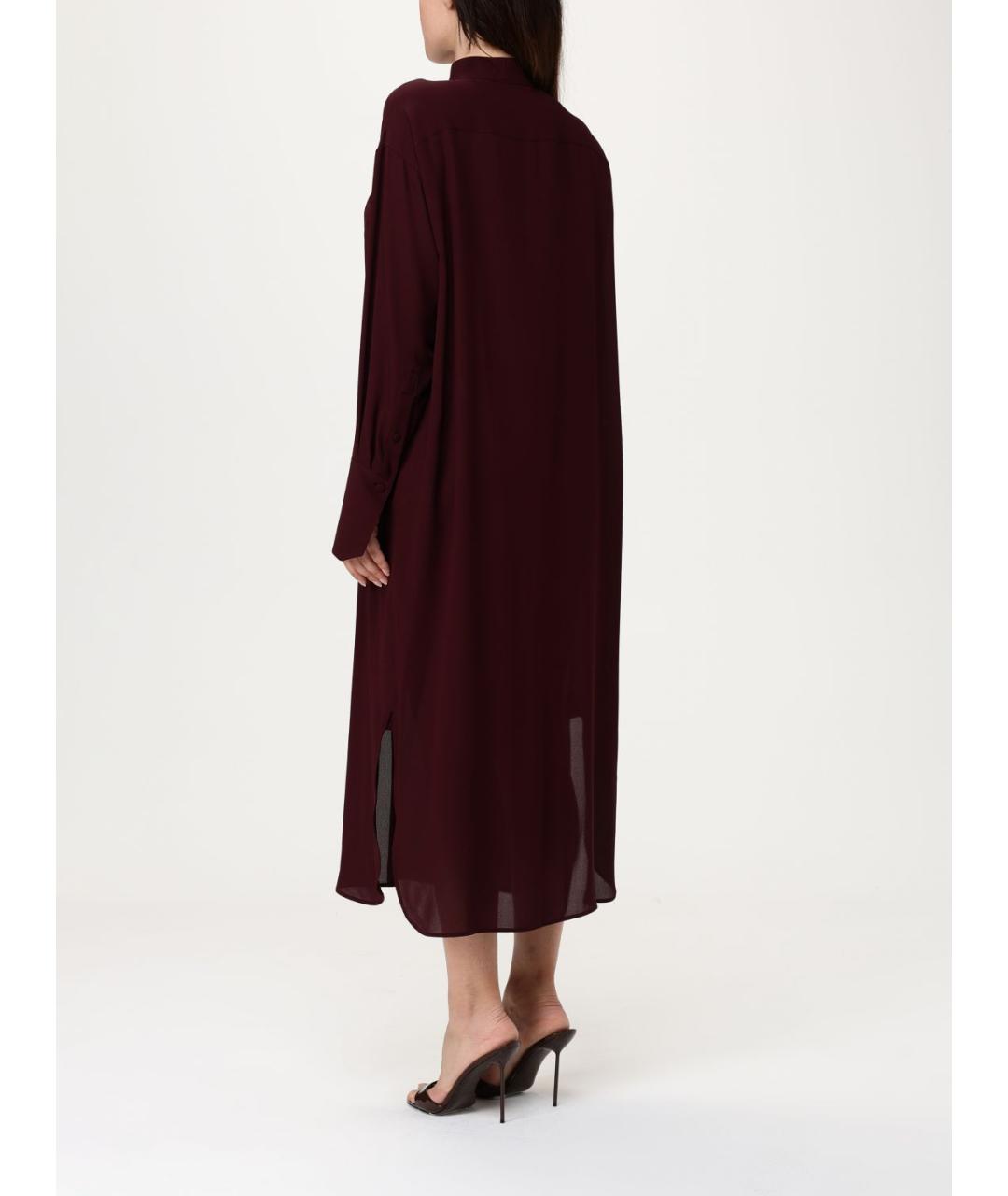 ALEXANDER MCQUEEN Бордовое шелковое платье, фото 3
