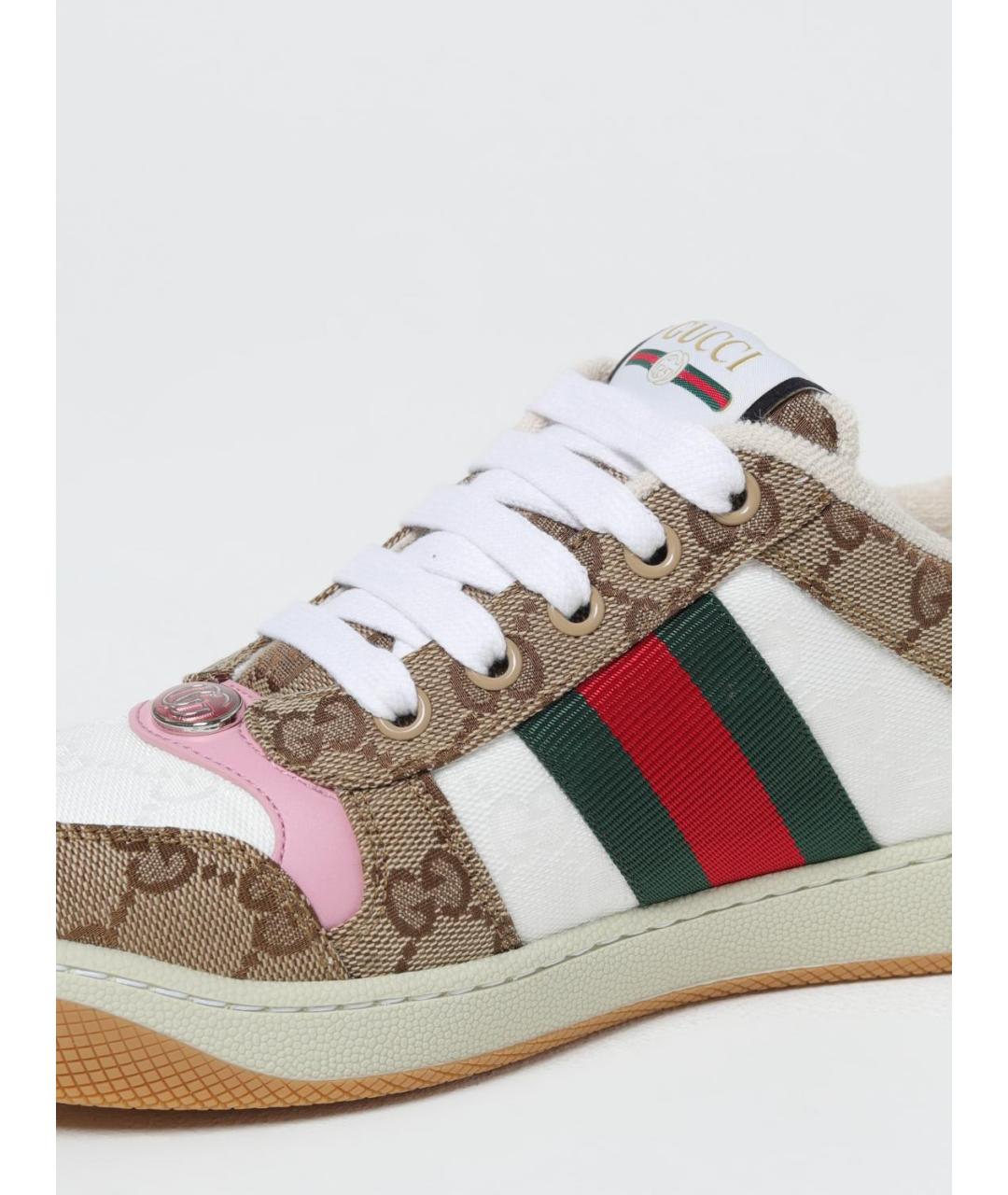 GUCCI Бежевые кеды, фото 4