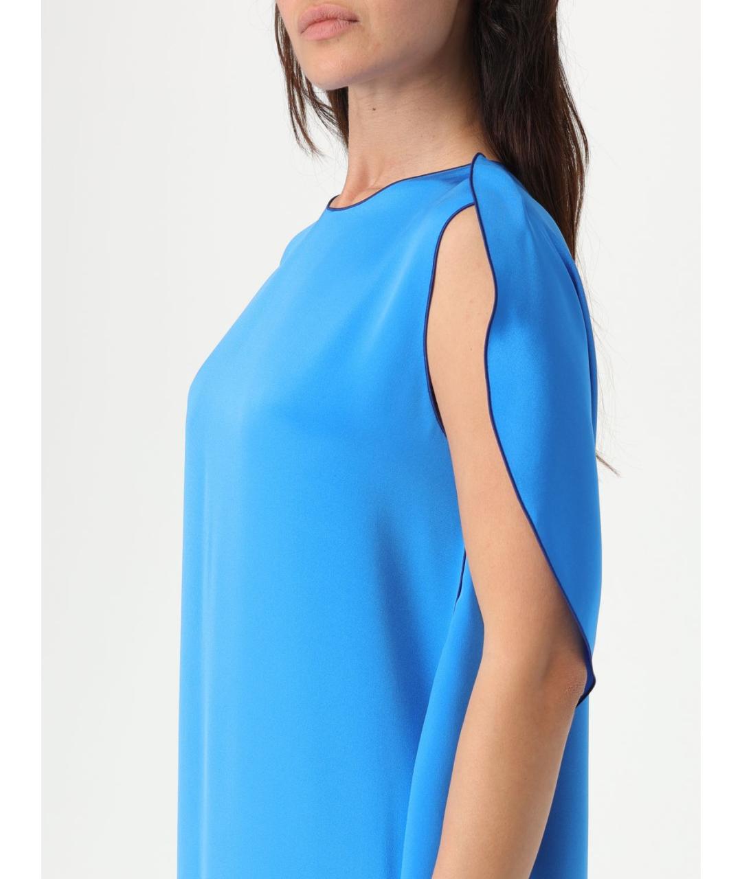 MAX MARA Голубое шелковое платье, фото 5