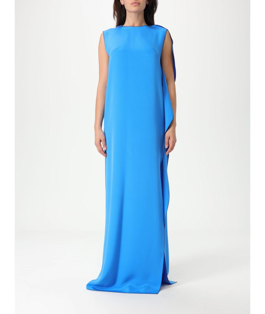 MAX MARA Голубое шелковое платье, фото 2