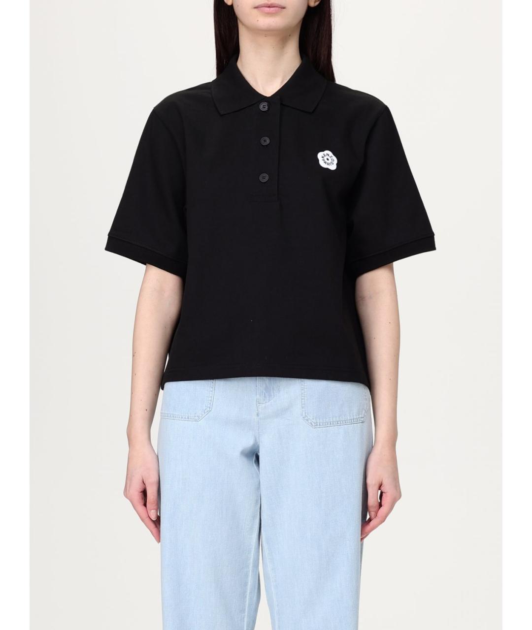 KENZO Черная хлопковая футболка, фото 2