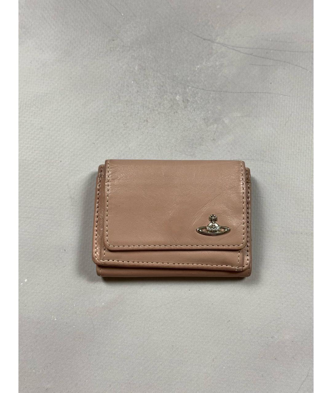 VIVIENNE WESTWOOD Розовый кожаный кошелек, фото 9
