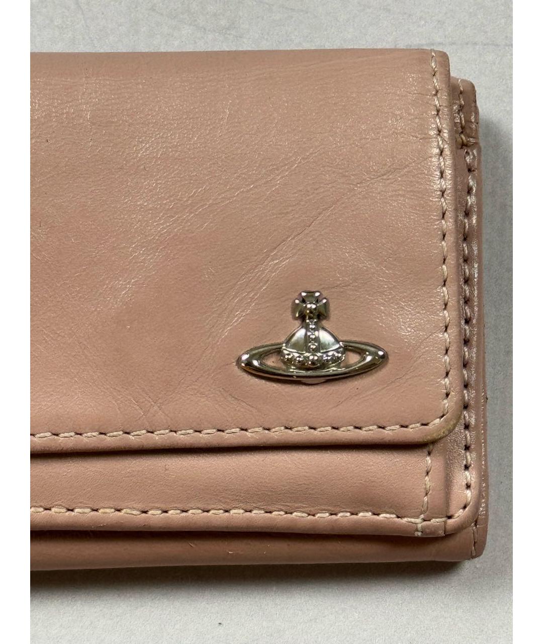 VIVIENNE WESTWOOD Розовый кожаный кошелек, фото 2