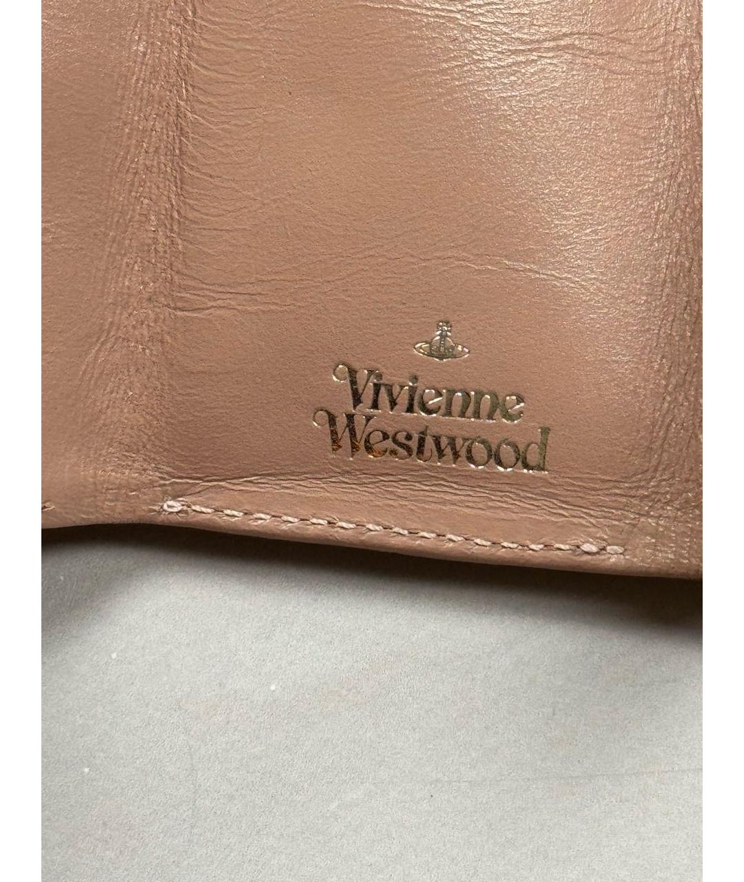 VIVIENNE WESTWOOD Розовый кожаный кошелек, фото 8