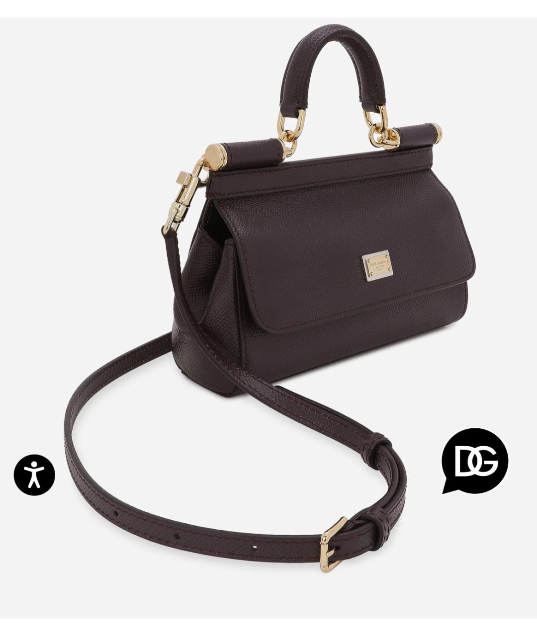 DOLCE&GABBANA Черная кожаная сумка с короткими ручками, фото 2
