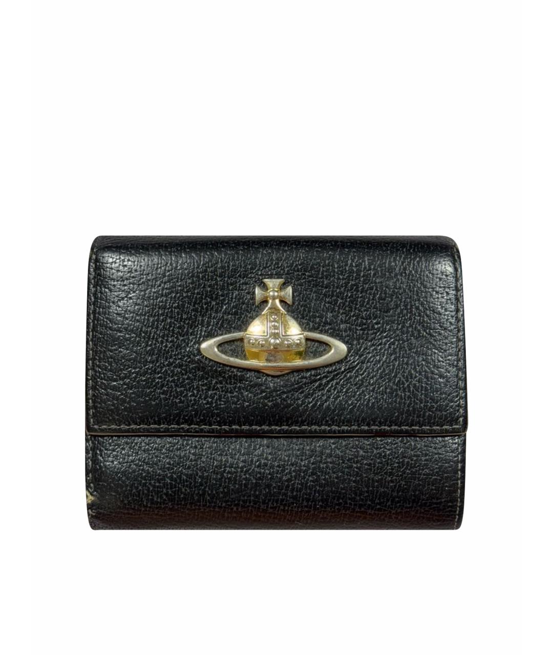 VIVIENNE WESTWOOD Черный кожаный кошелек, фото 1
