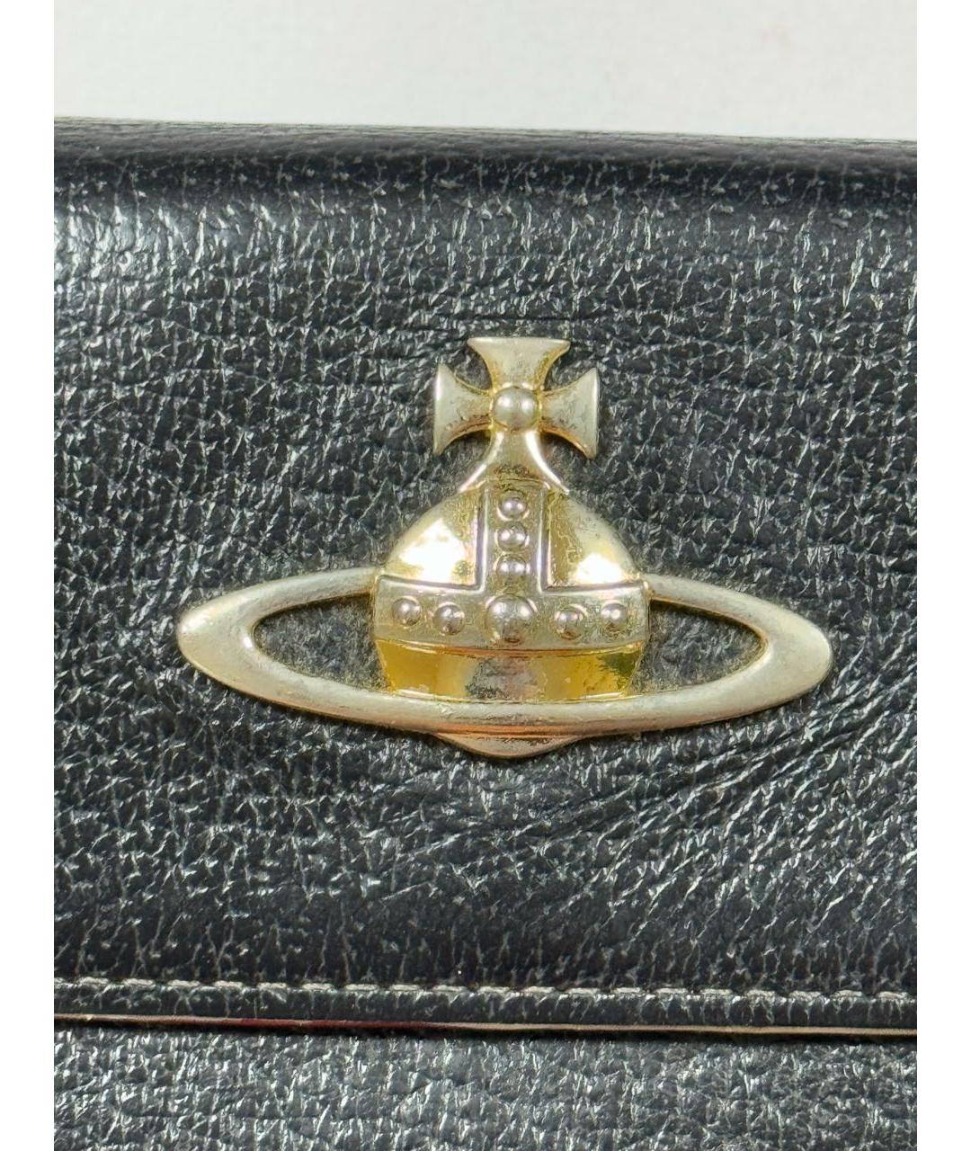 VIVIENNE WESTWOOD Черный кожаный кошелек, фото 2