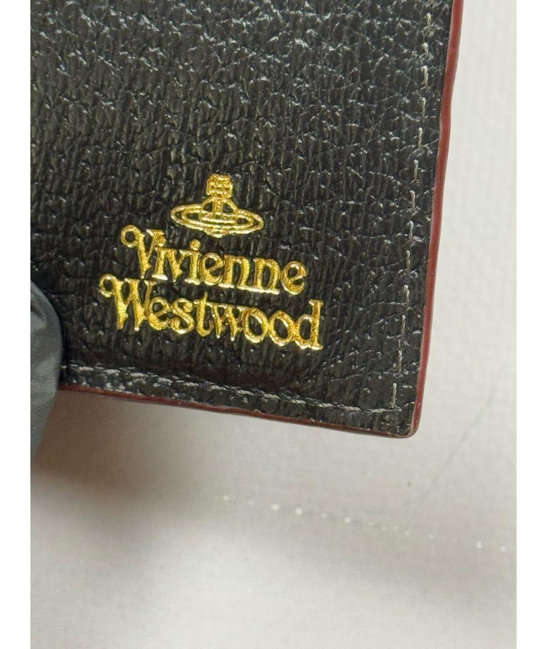 VIVIENNE WESTWOOD Черный кожаный кошелек, фото 6