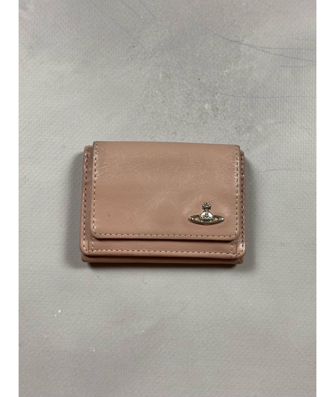VIVIENNE WESTWOOD Коралловый кожаный кошелек, фото 9