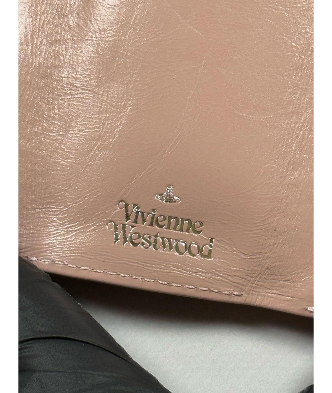 VIVIENNE WESTWOOD Коралловый кожаный кошелек, фото 6