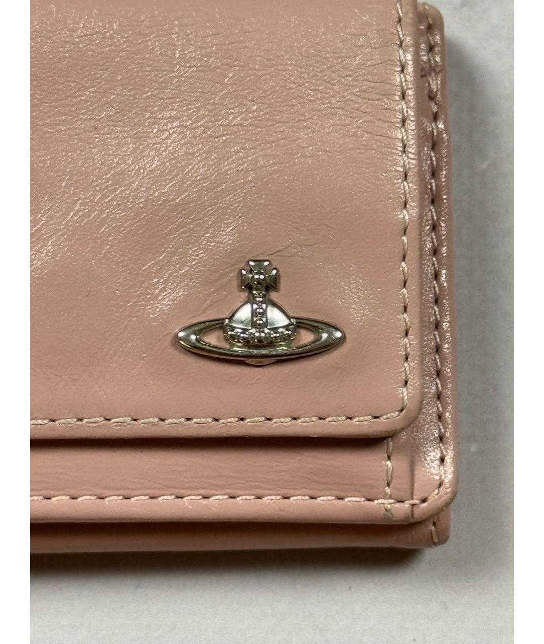 VIVIENNE WESTWOOD Коралловый кожаный кошелек, фото 2