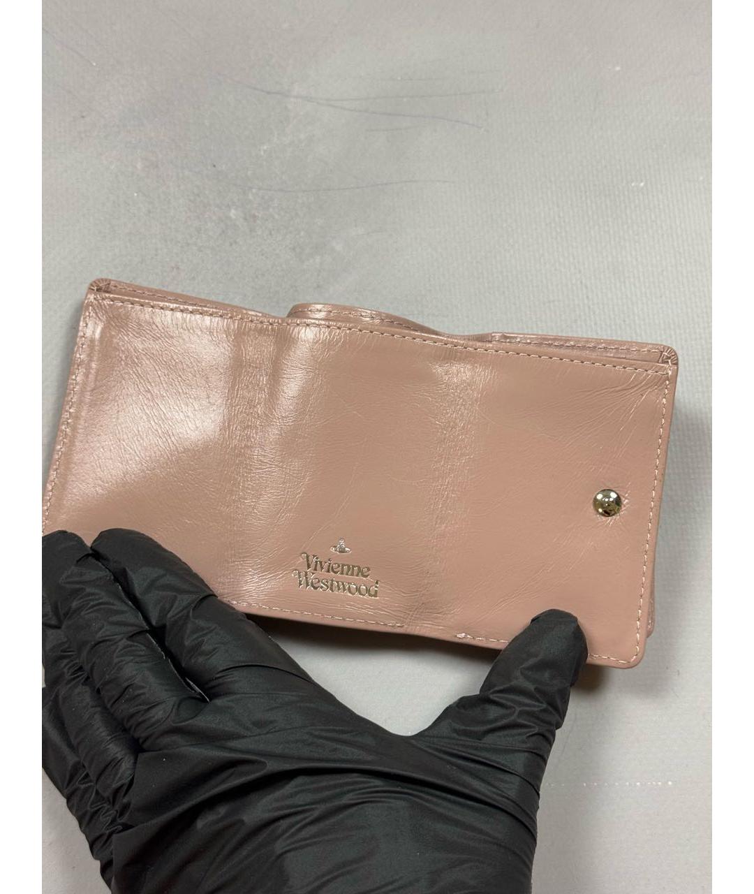 VIVIENNE WESTWOOD Коралловый кожаный кошелек, фото 5