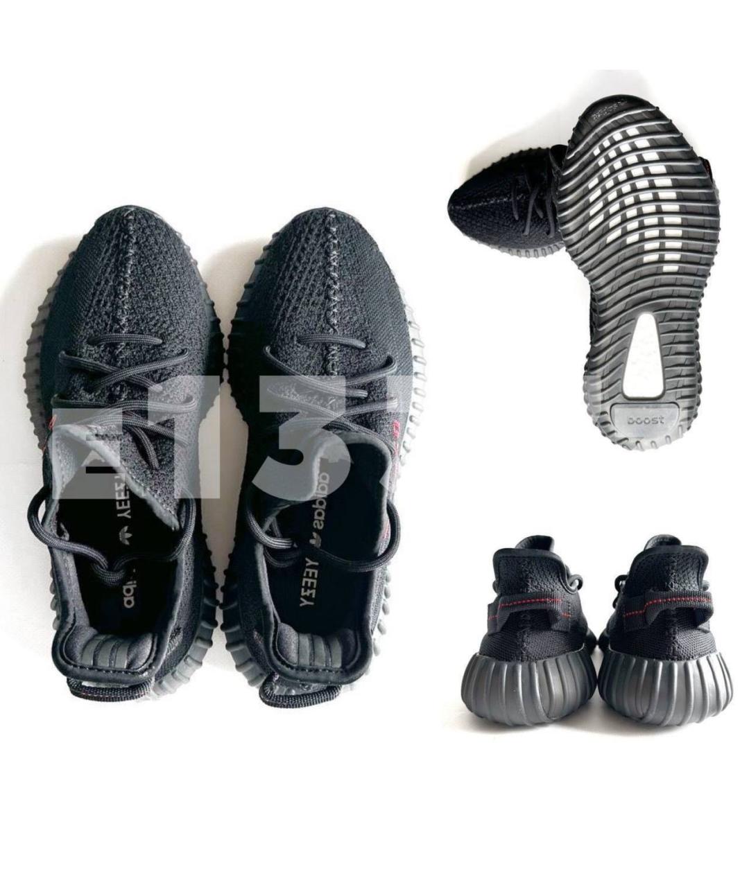 ADIDAS YEEZY Черные текстильные низкие кроссовки / кеды, фото 3