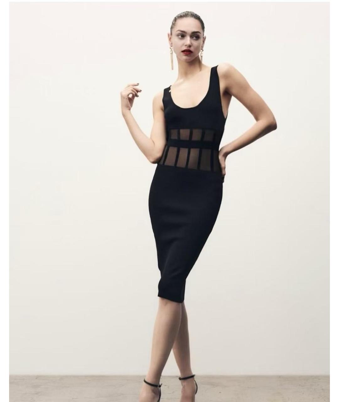 ELISABETTA FRANCHI Черное вискозное повседневное платье, фото 3
