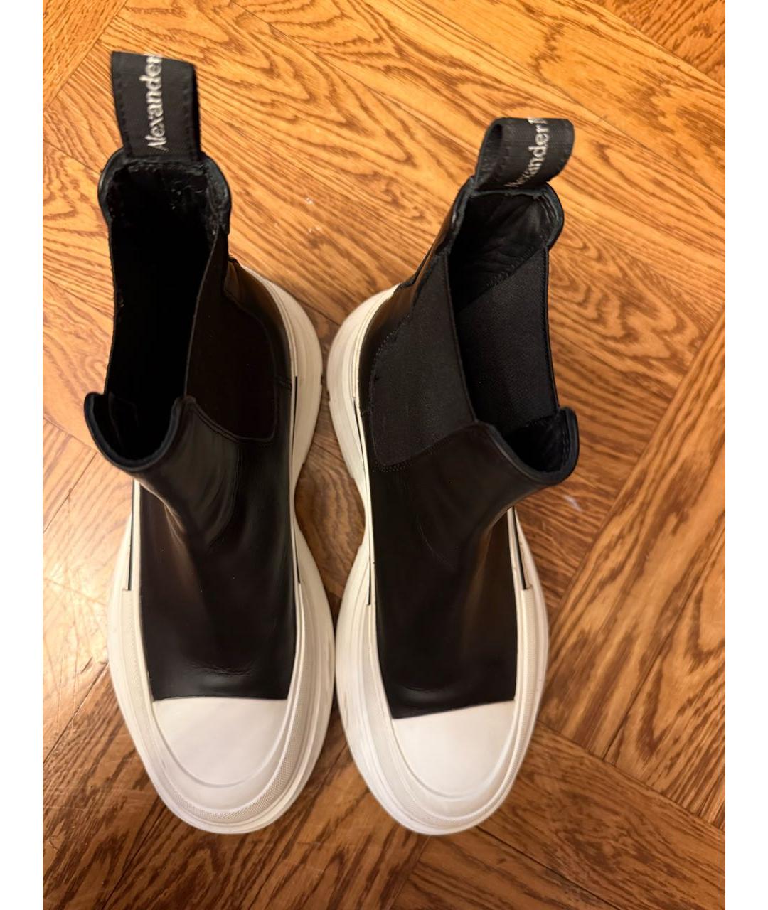 ALEXANDER MCQUEEN Черные кожаные ботинки, фото 5