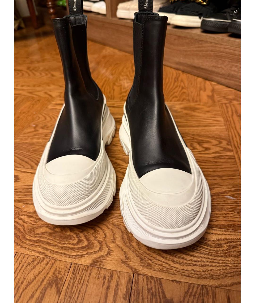 ALEXANDER MCQUEEN Черные кожаные ботинки, фото 3