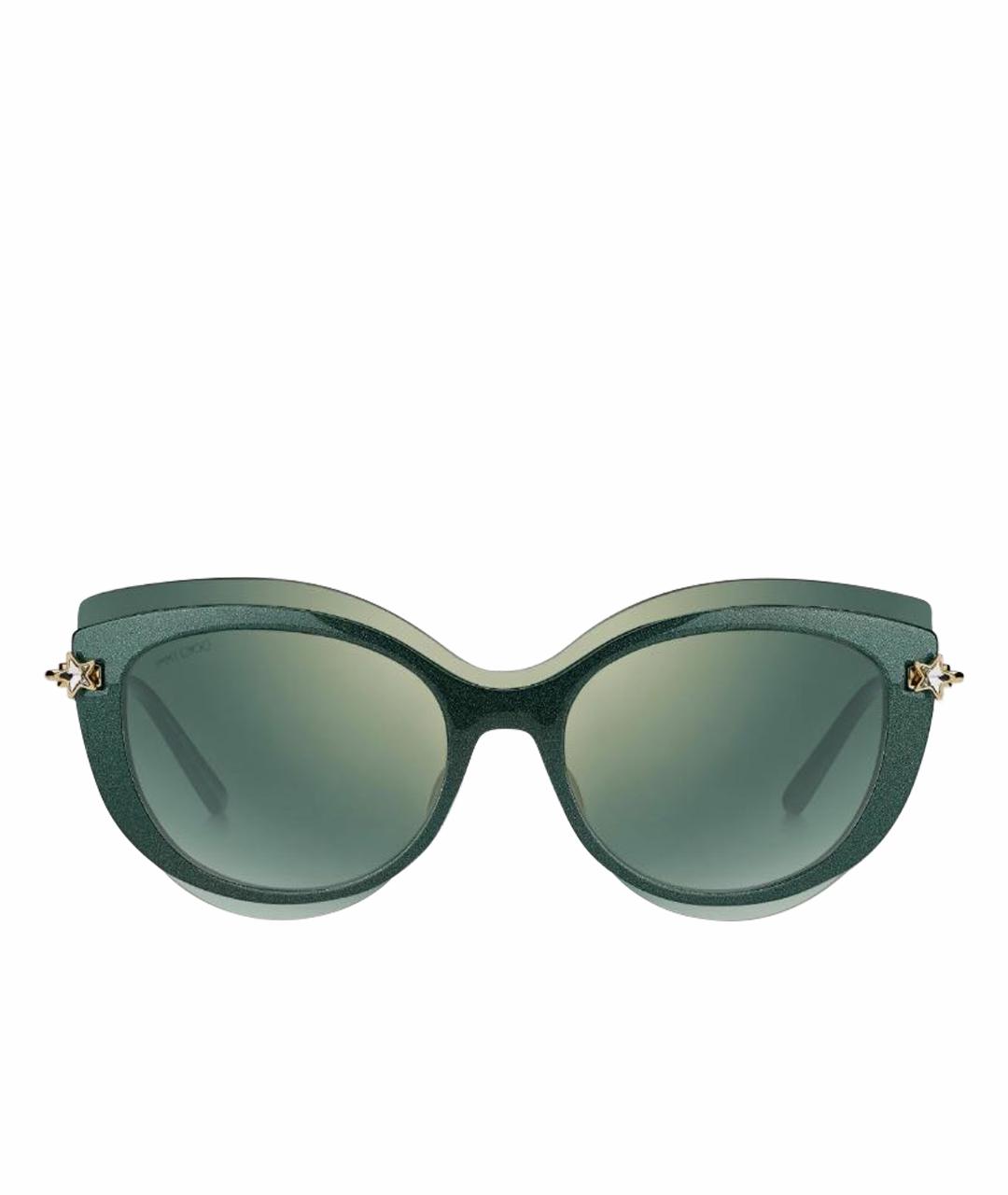 JIMMY CHOO Зеленые пластиковые солнцезащитные очки, фото 1