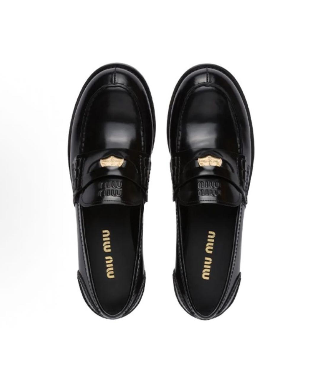 MIU MIU Черные кожаные лоферы, фото 5