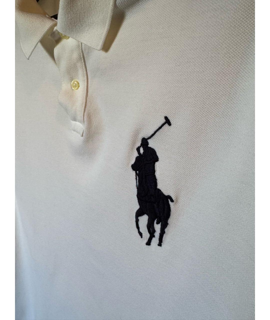 POLO RALPH LAUREN Белое хлопковое поло с коротким рукавом, фото 4