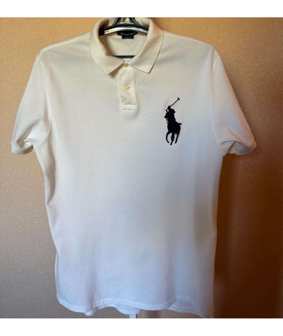 POLO RALPH LAUREN Белое хлопковое поло с коротким рукавом, фото 7