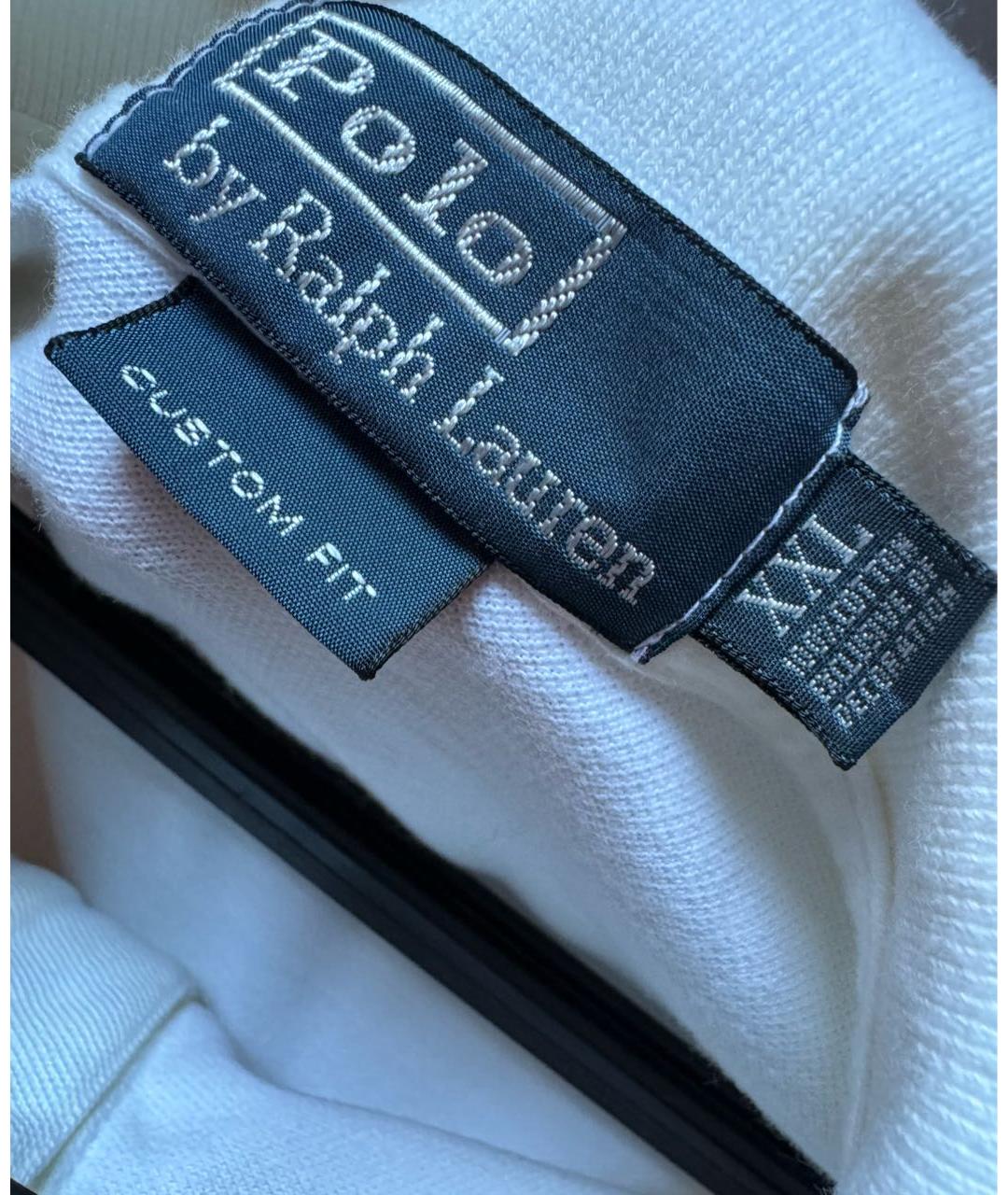 POLO RALPH LAUREN Белое хлопковое поло с коротким рукавом, фото 3