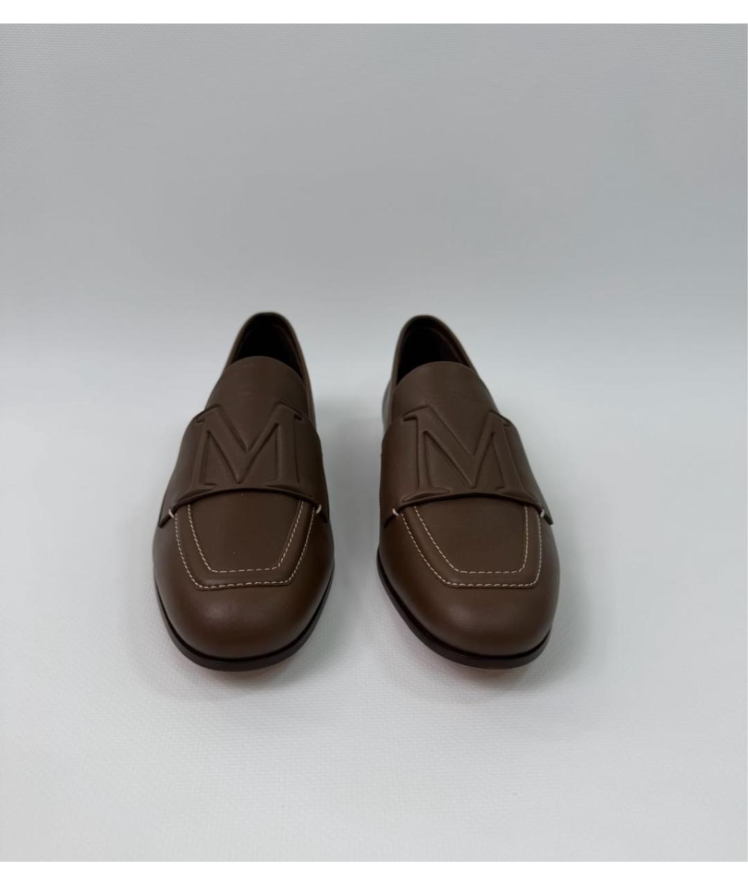 MAX MARA Коричневые кожаные лоферы, фото 2