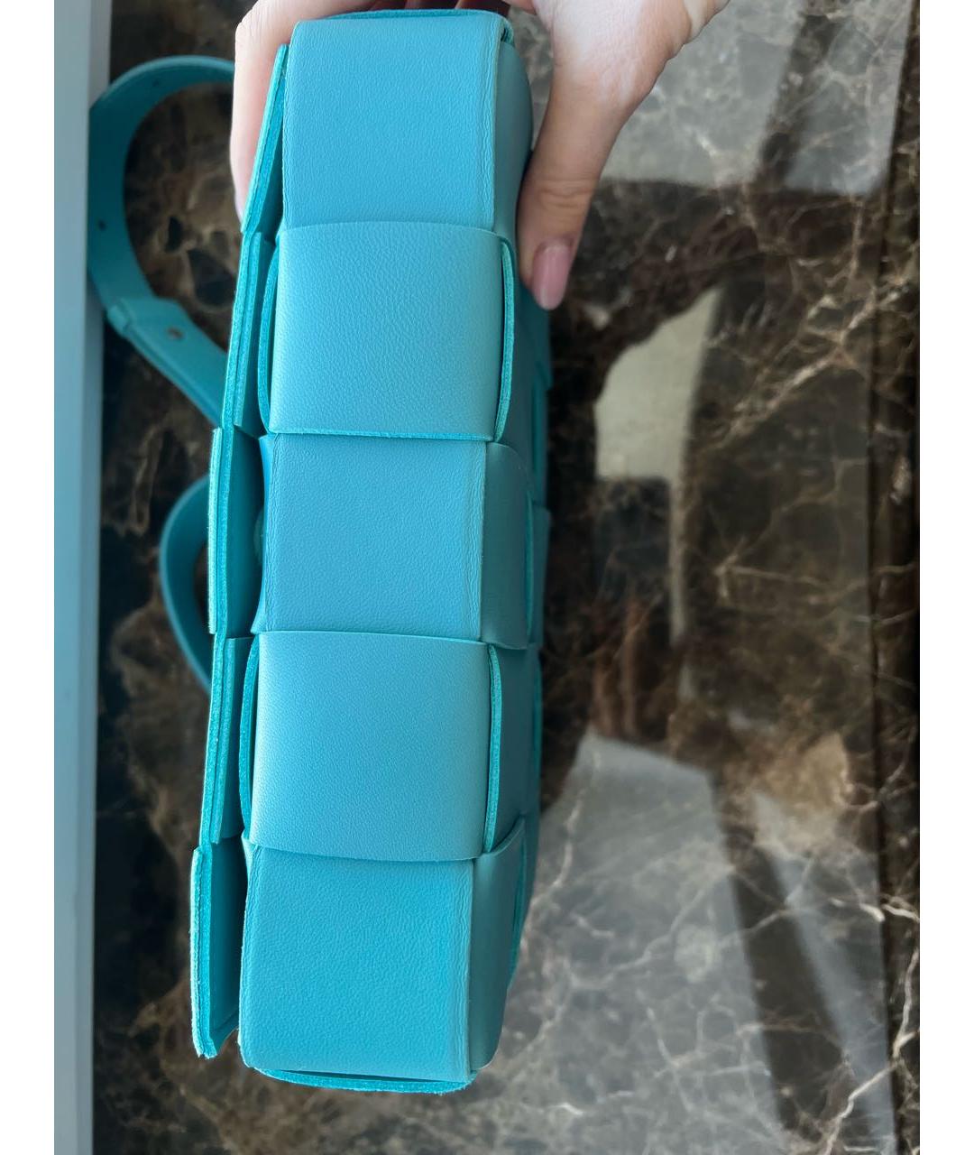 BOTTEGA VENETA Бирюзовая кожаная сумка через плечо, фото 8