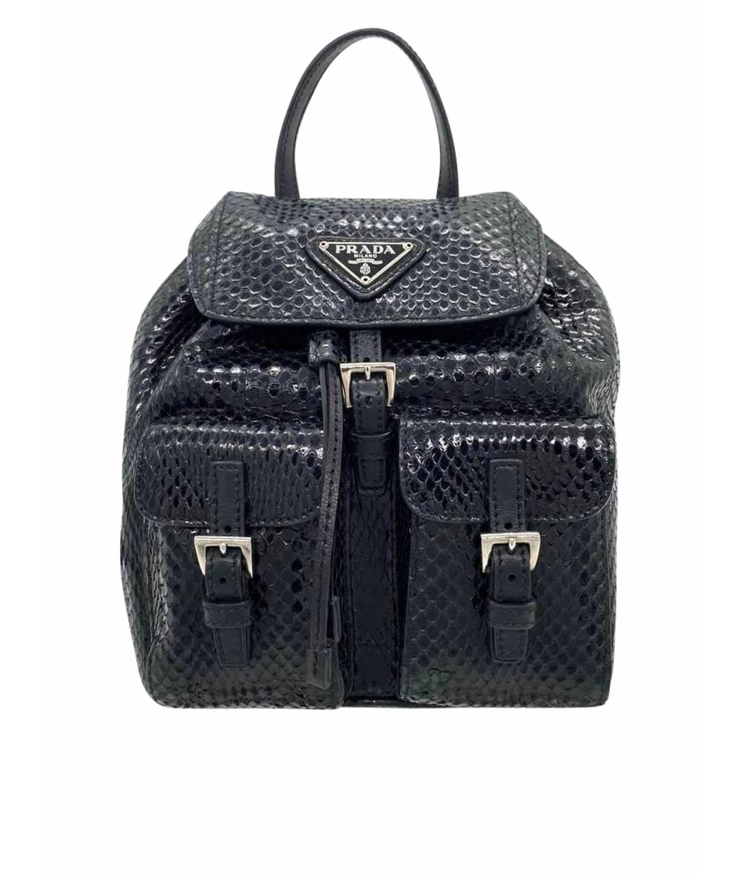PRADA Черный рюкзак из экзотической кожи, фото 1
