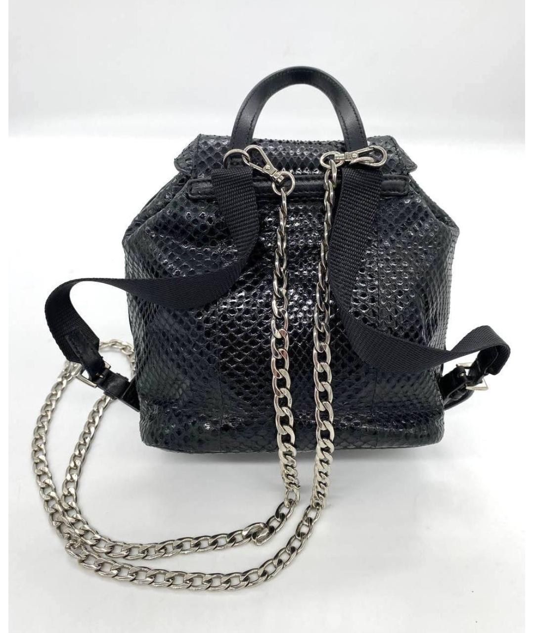 PRADA Черный рюкзак из экзотической кожи, фото 2