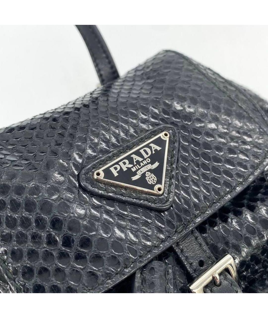 PRADA Черный рюкзак из экзотической кожи, фото 5