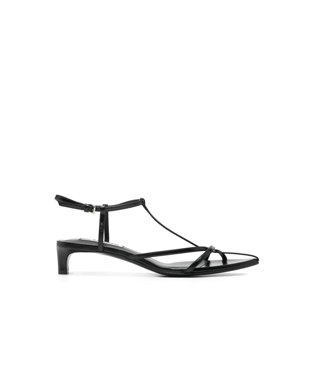 JIL SANDER Черные кожаные босоножки, фото 2