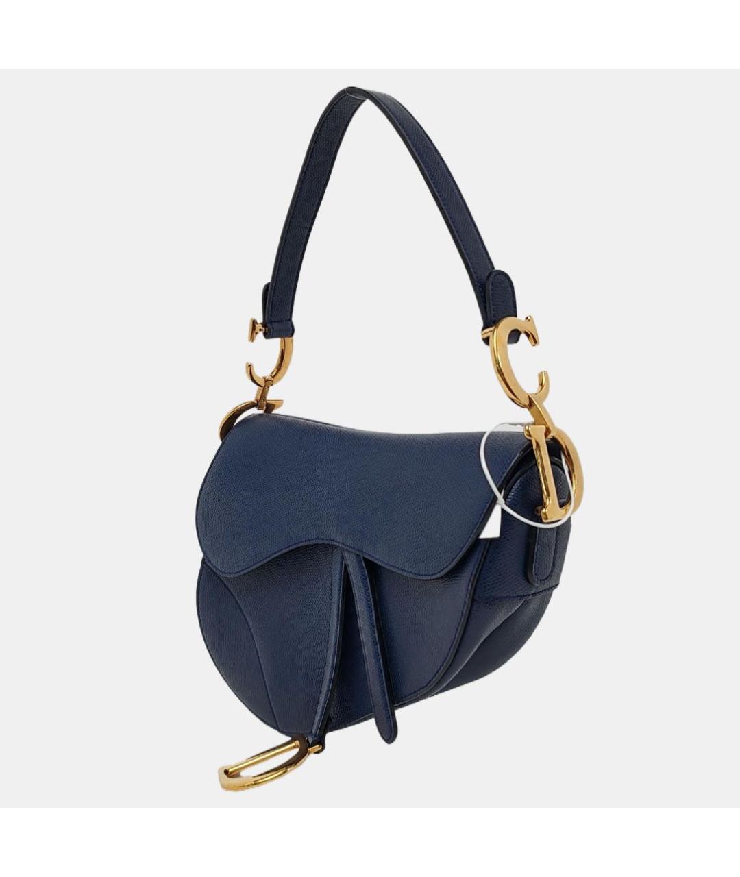 CHRISTIAN DIOR Темно-синяя кожаная сумка с короткими ручками, фото 2