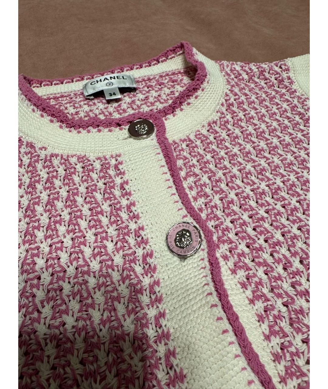 CHANEL Розовое хлопковое повседневное платье, фото 4