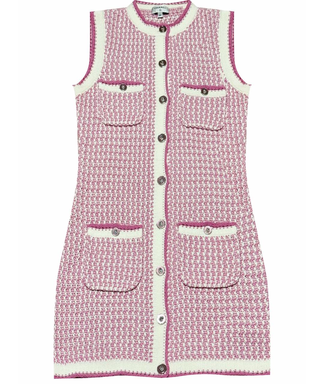 CHANEL Розовое хлопковое повседневное платье, фото 1