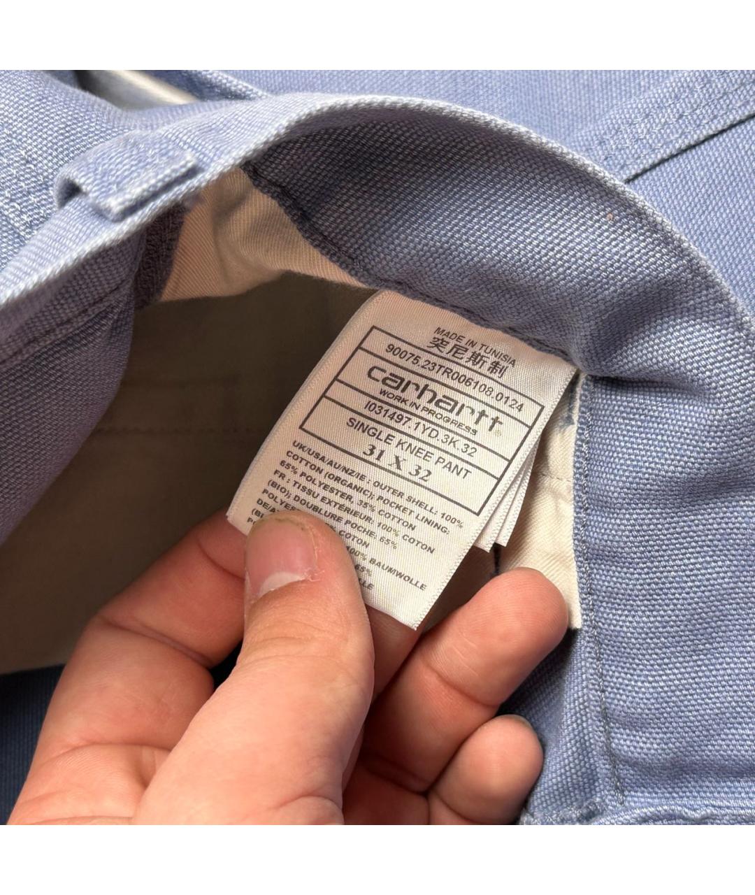 CARHARTT Голубые хлопковые прямые джинсы, фото 8