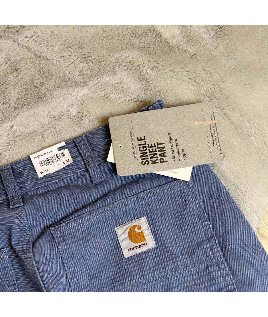 CARHARTT Голубые хлопковые прямые джинсы, фото 4