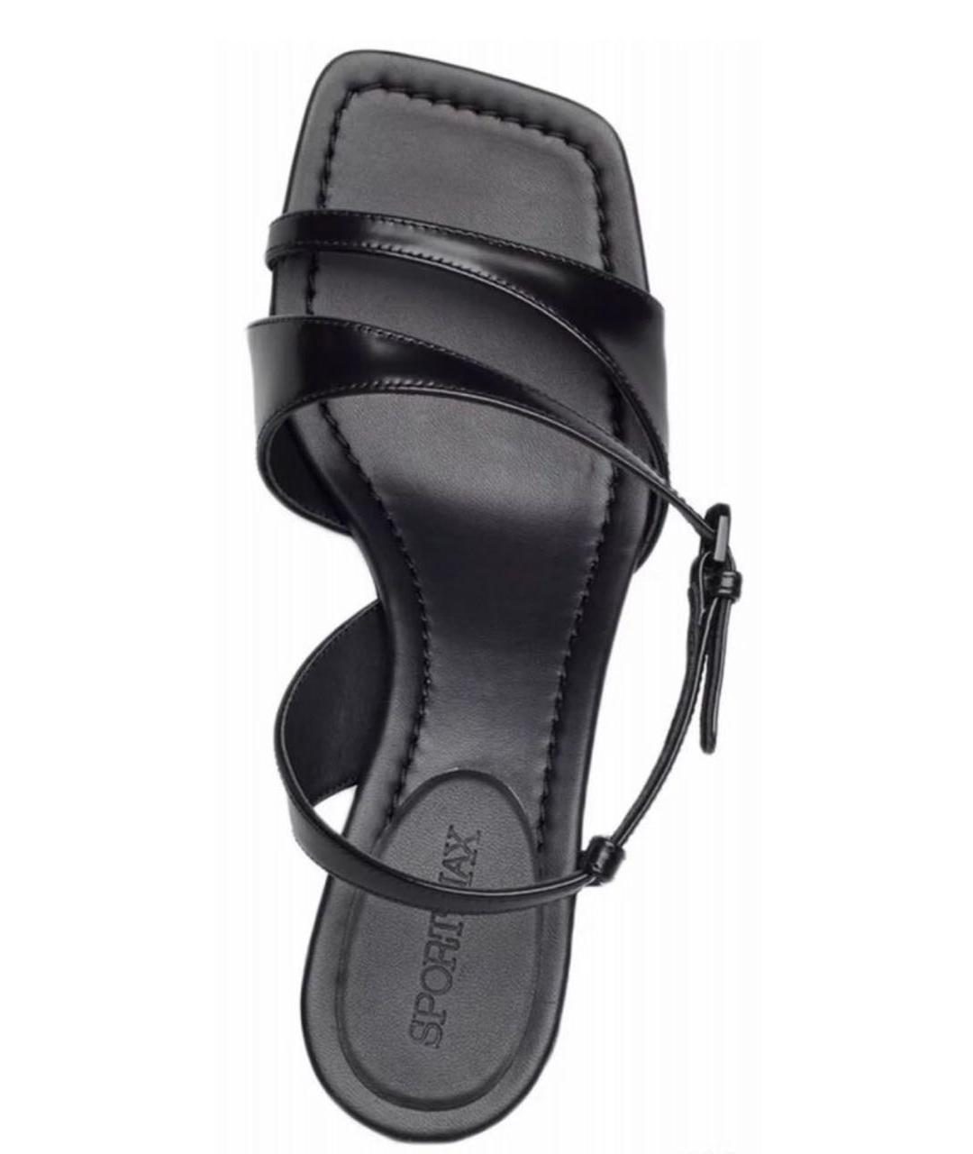 SPORTMAX Черные кожаные босоножки, фото 3