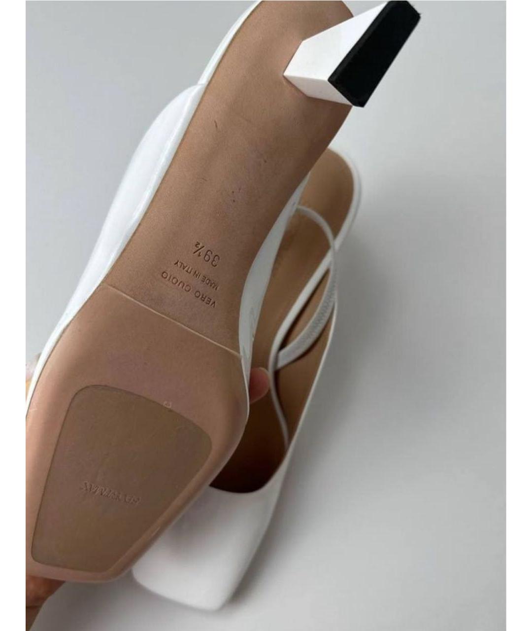 SPORTMAX Белые кожаные туфли, фото 6