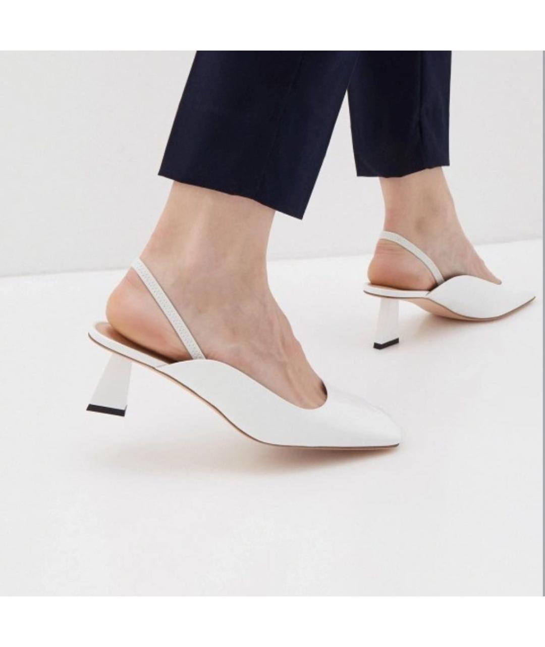 SPORTMAX Белые кожаные туфли, фото 7